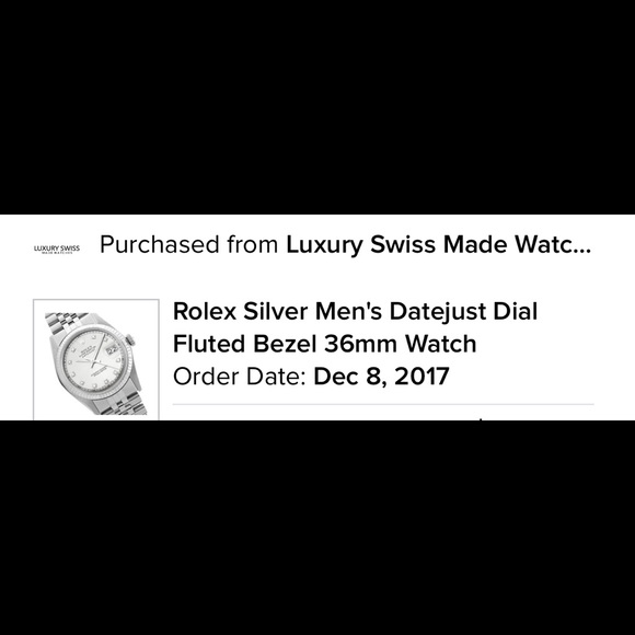 Rolex - Siver Mens Dayjust Fluted Bezel 36mm Watch - Picture 8 of 9